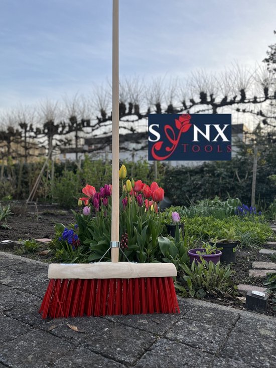 Synx Tools Prof Gemeente Bezem Nylon 45 cm - Wegenbouwbezem - Straatbezem - Stadsbezem - Harde natuurvezels - veger - Bezems buitenbezem - Tuinbezem - incl. Steel 150 cm van Synx Tools — afbeelding 5
