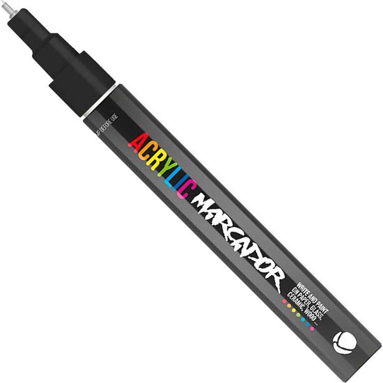 MTN Acrylic Marcador - Verfstift - fijne punt van 0,5 mm - permanent - Zwart