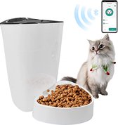 Automatische dierenvoeder, Wi-fi hondenkattenvoerautomaat met voedselbak,programmeerbare timer tot 8 maaltijden per dag, slimme dierenvoedermachine gecontroleerd per telefoon With