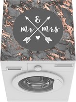Wasmachine beschermer - Wasmachine mat - Huwelijk - Pijl - Wit - 60x60 cm - Droger beschermer