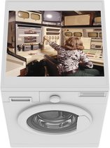 Wasmachine beschermer mat - Vrouw in studio - Breedte 55 cm x hoogte 45 cm