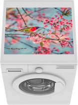 Wasmachine beschermer mat - Vogel - Sakura - Kleuren - Breedte 55 cm x hoogte 45 cm