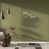 Stickerheld - Muursticker "Live Laugh Love" Quote - Woonkamer - Liefde - Engelse Teksten - Mat Wit - 27.5x54.2cm