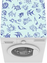 Wasmachine beschermer mat - Marine - Dieren - Schelpen - Zee - Patronen - Breedte 60 cm x hoogte 60 cm