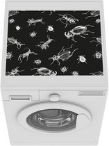 Wasmachine beschermer mat - Patronen - Insecten - Zwart Wit - Breedte 55 cm x hoogte 45 cm