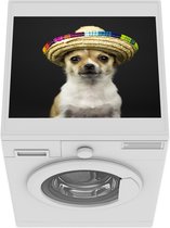 Wasmachine beschermer mat - Hond - Sombrero - Zwart - Breedte 55 cm x hoogte 45 cm