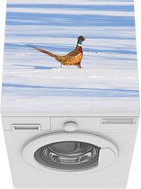 Wasmachine beschermer mat - Fazant - Sneeuw - Winter - Breedte 60 cm x hoogte 60 cm