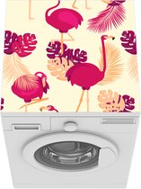 Wasmachine beschermer mat - Patronen - Flamingo - Planten - Breedte 60 cm x hoogte 60 cm