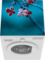 Wasmachine beschermer mat - Rood - Bloem - IJzel - Breedte 60 cm x hoogte 60 cm