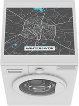 Wasmachine beschermer - Wasmachine mat - Stadskaart - Winterswijk - Grijs - Blauw - 55x45 cm - Droger beschermer - Plattegrond