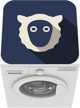 Wasmachine beschermer mat - Een pictogram illustratie van een schaap - Breedte 60 cm x hoogte 60 cm