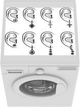 Wasmachine beschermer mat - oren met piercings - Breedte 55 cm x hoogte 45 cm