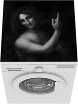 Wasmachine beschermer mat - Johannes de Doper - Leonardo da Vinci - zwart wit - Breedte 60 cm x hoogte 60 cm