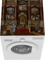 Wasmachine beschermer mat - Familie in een interieur met een schilderijenverzameling - Schilderij van Gonzales Coques - Breedte 60 cm x hoogte 60 cm