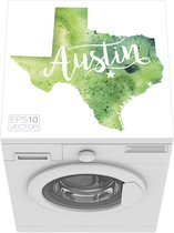 Wasmachine beschermer mat - een groen Texas met de naam Austin - Breedte 60 cm x hoogte 60 cm