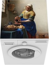 Wasmachine beschermer mat - Het melkmeisje - Schilderij van Johannes Vermeer - Breedte 60 cm x hoogte 60 cm