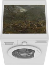 Wasmachine beschermer mat - De Bondhus gletsjer - schilderij van Anders Askevold - Breedte 55 cm x hoogte 45 cm