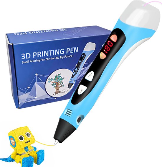 Stylo 3D pour enfants de 4 ans et plus, stylo d'impression 3D pour la  formation à la pensée 3D, stylo 3D sans fil avec 2 vitesses d'alimentation,  batterie rechargeable intégrée, filament PCL