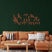 Wanddecoratie | Birds on Branch decor | Metal - Wall Art | Muurdecoratie | Woonkamer |Bronze| 75x35cm