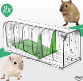 Muizenval - Diervriendelijk - 2 Stuks - Muizen verjagen - GEEN muizengif - Muizenvallen voor binnen en buiten - Lokdoos - Nieuw model - Goed voor mens en dier - Muizenverjager