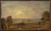 Kunst: John Constable, Dedham Vale from the Road to East Bergholt, Sunset, 1810, Schilderij op canvas, formaat is 30X45 CM