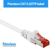 Neview - 0.25 meter premium S/FTP kabel - CAT 6 - Wit - Dubbele afscherming - (netwerkkabel/internetkabel)