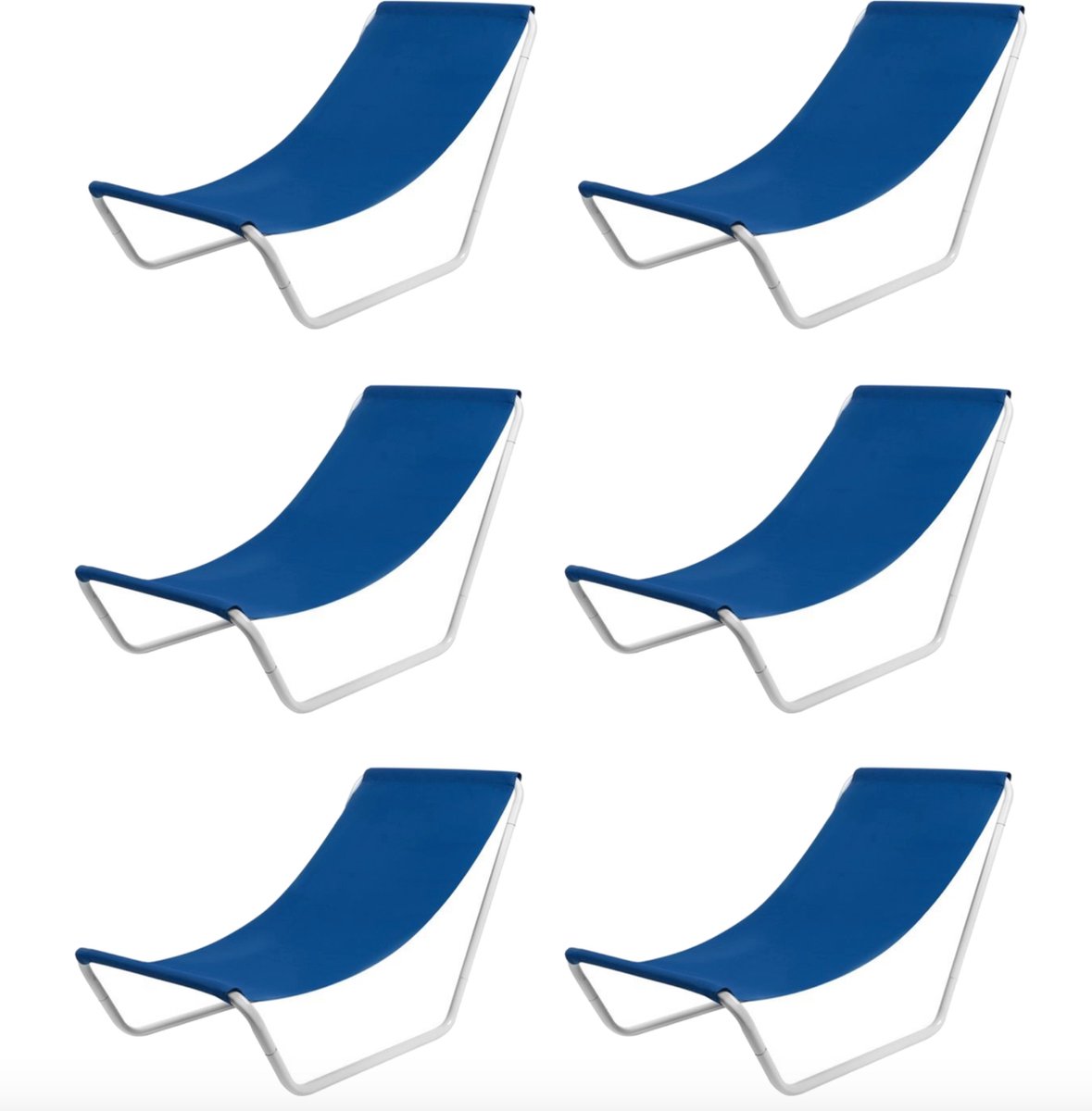 6x In Round Strandstoel met Opbergtas – Opvouwbaar / Inklapbaar – Blauw – Campingstoel – Vouwstoel – Visstoel – Strand Stoel / Stoelen – Lichtgewicht Kampeerstoel – Beach Chair – voor Volwassenen – Outdoor – Camping