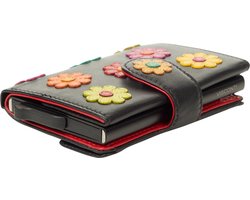 Visconti Leren Pasjeshouder - Kaarthouder voor mannen en vrouwen - Portemonnee RFID - Zwart Daisy (DS84)