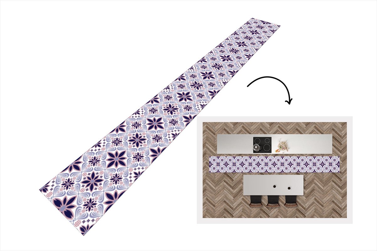 KitchenYeah Keukenloper - Keukenmat - Bloemen - Luxe - Design - Keuken vloerkleed multicolor, foto 2