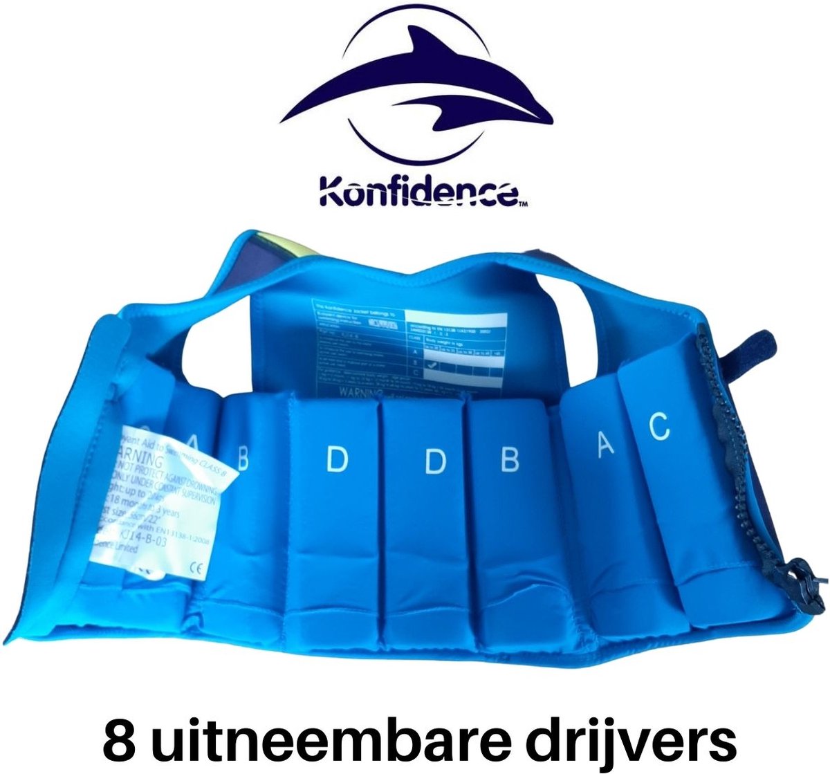 Konfidence - Zwemvest/Drijfvest kind - Blauw - 1,5-3 jaar / 12-20 kg |  bol.com
