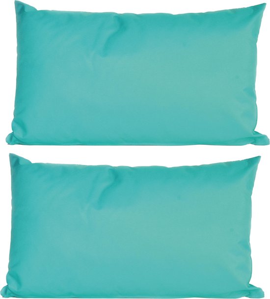 2x Bank/sier kussens voor binnen en buiten in de kleur aqua blauw x 50 -... | bol.com