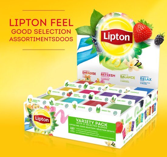 Lipton Feel Good Selection Thee Assortimentsdoos - 180 zakjes - NL-BIO-01 - Lipton