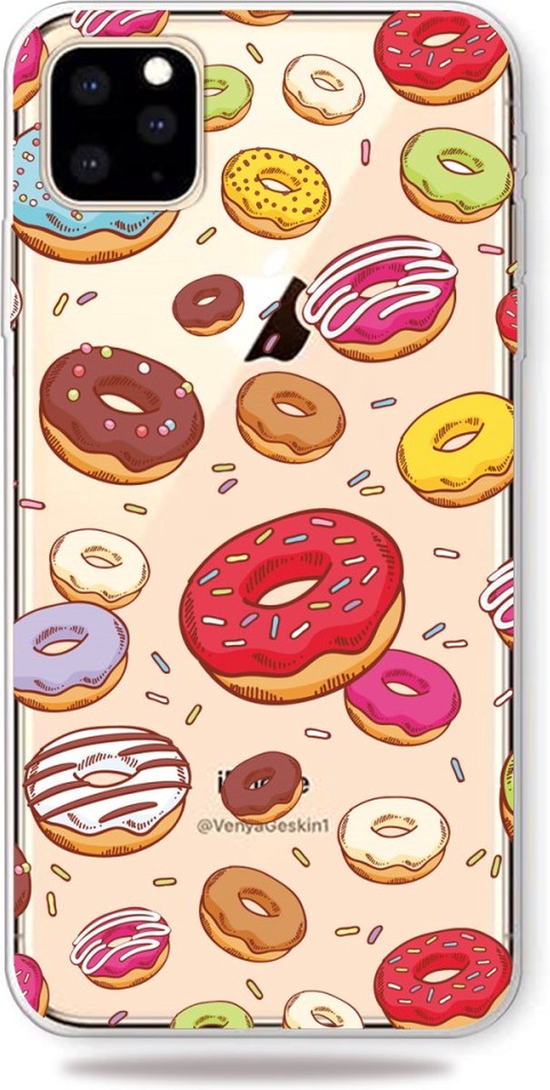 Peachy Vrolijk Flexibel Donuts Hoesje geschikt voor iPhone 11 Pro Max TPU case - Doorzichtig