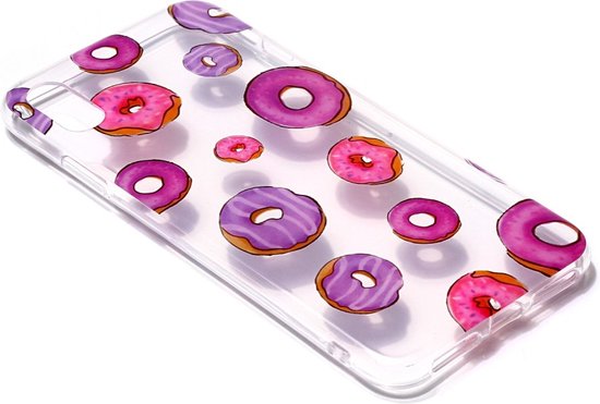 Coque iPhone XS Max Peachy Donuts en TPU Souple - Rose Violet