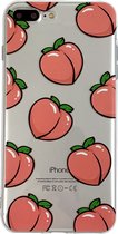 Peachy Perziken iPhone 7 Plus 8 Plus TPU hoesje - Transparant Roze Flexibel