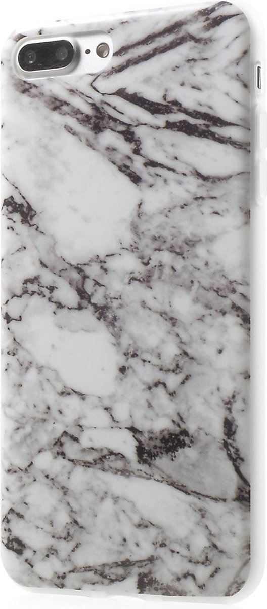 Peachy Wit marmer hoesje geschikt voor iPhone 7 Plus 8 Plus TPU