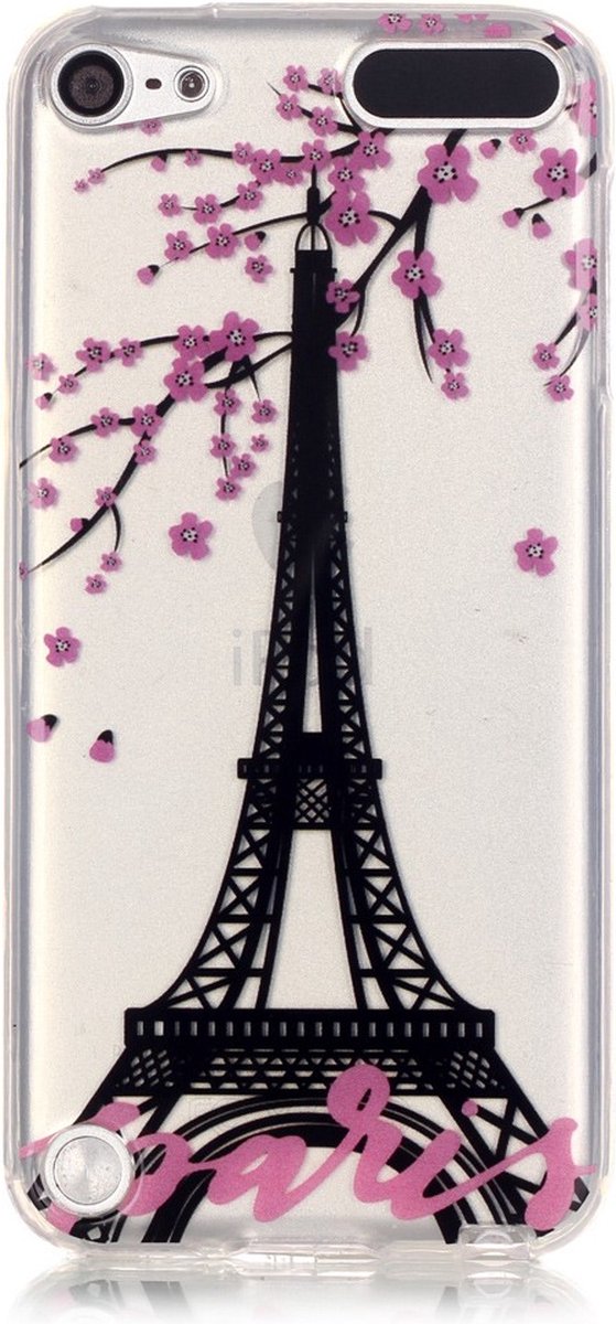 Peachy Parijs roze bloesem doorzichtig geschikt voor iPod Touch 5 6 7 TPU hoesje silicone