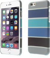 Peachy Glow in the Dark hoesje iPhone 6 / 6s - Blauw Grijs gestreepte cover