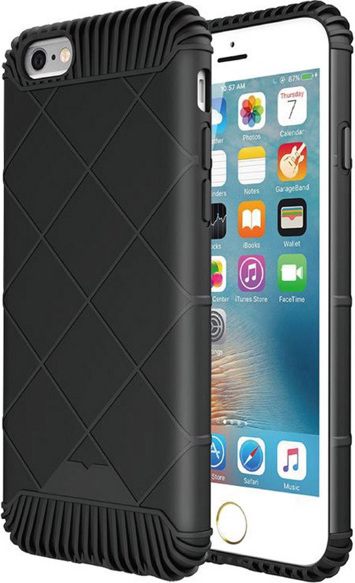Peachy Protectie hoesje zwart geschikt voor iPhone 6 Plus 6s Plus TPU cover