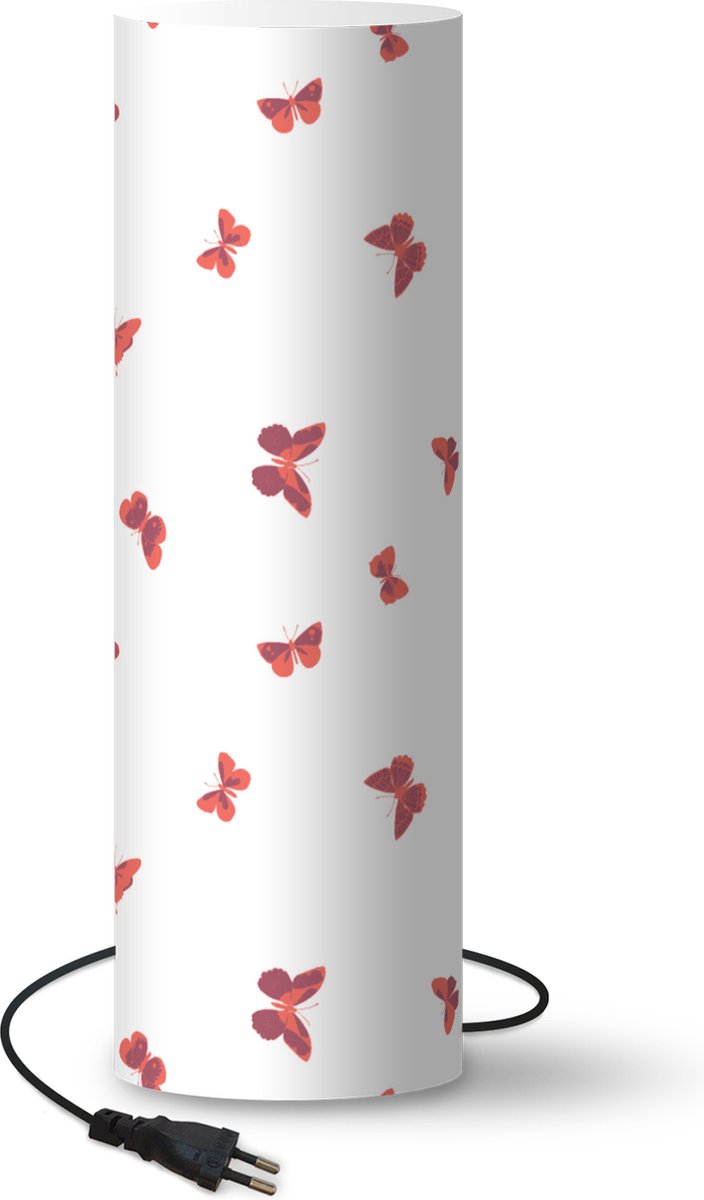 Lamp - Nachtlampje - Tafellamp slaapkamer - Vlinders - Patronen - Dieren - 50 cm hoog - Ø15.9 cm - Inclusief LED lamp