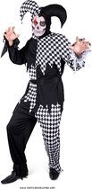 Karnival Costumes Horror Harlekijn Joker Kostuum Halloween Kostuum Heren Halloween Kostuum Volwassenen Carnavalskleding Heren Carnaval - Polyester - Maat M - 4-Delig Broek/Top/Sjaal/Hoed