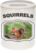 Dieren liefhebber eekhoorntje spaarpot  9 cm jongens en meisjes - keramiek - Cadeau spaarpotten eekhoorntjes liefhebber