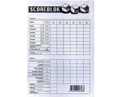 Scoreblok Yahtzee - 3x - blok 100 vellen - dobbelspel - punten opschrijven - 10 x 15 cm - puntentelling