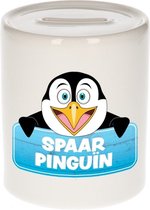 Kinder spaarpot met spaar pinguin opdruk - keramiek - pinguins spaarpotten