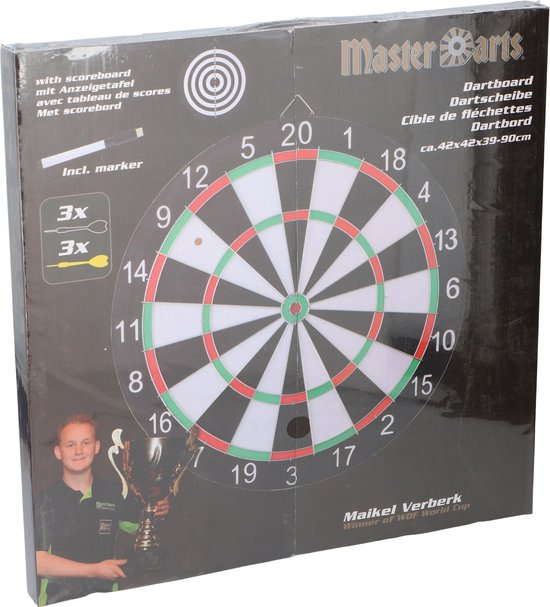 Darbord - inclusief 6x dartpijlen - D42 cm - dart set van Merkloos — afbeelding 2