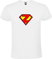 Wit T shirt met print van "letter Z“ Superman “ Logo print Rood / Geel size M