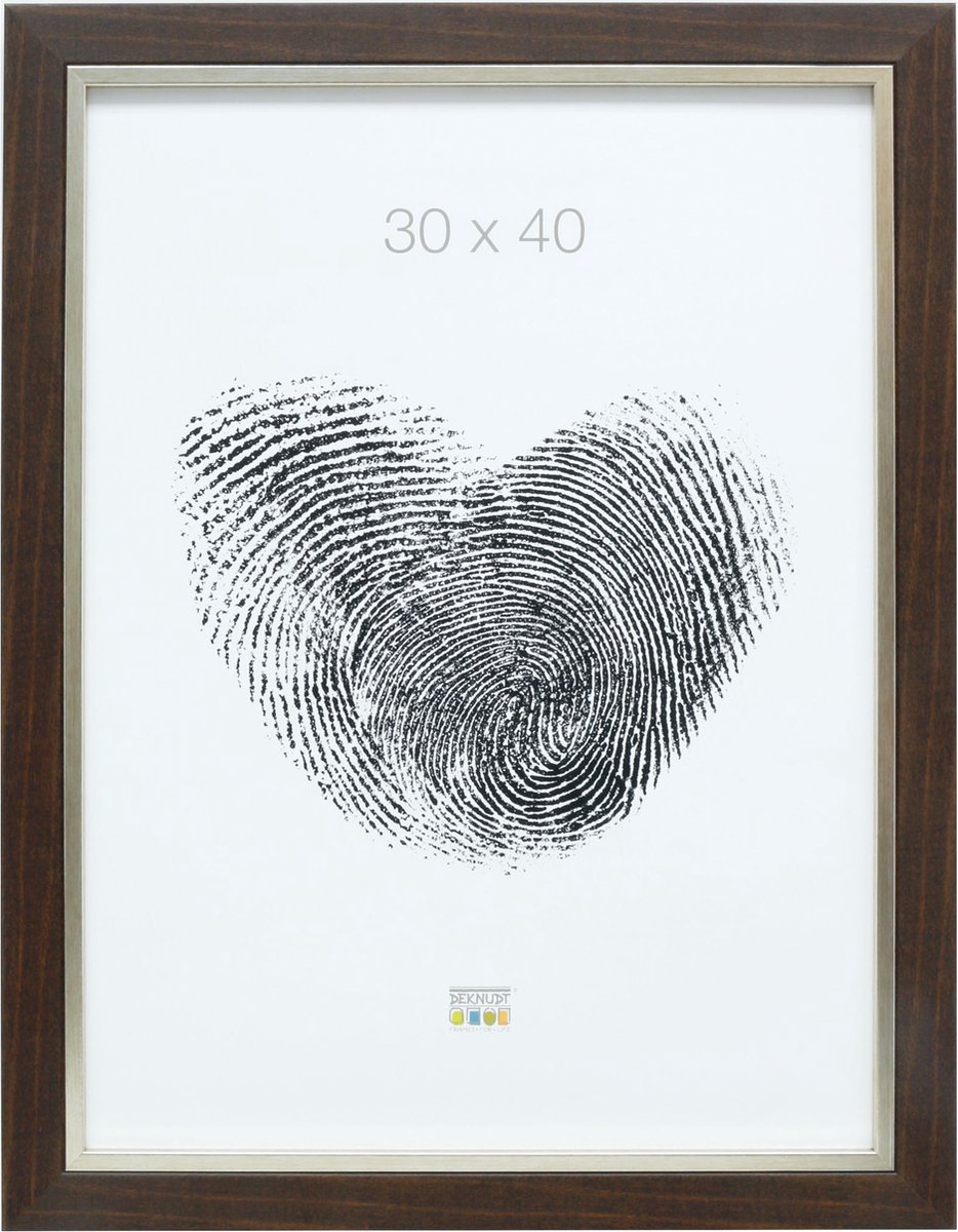 Deknudt Frames fotolijst S45VH3 - bruin met zilverbies - foto 30x40 cm