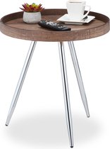 Relaxdays bijzettafel rond - koffietafel - salontafel woonkamer - vintage design - M