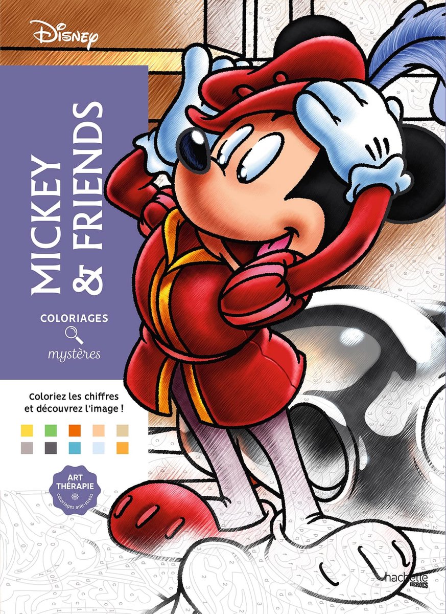Coloriages Mystères Disney Mickey and friends - Kleuren op nummer kleurboek