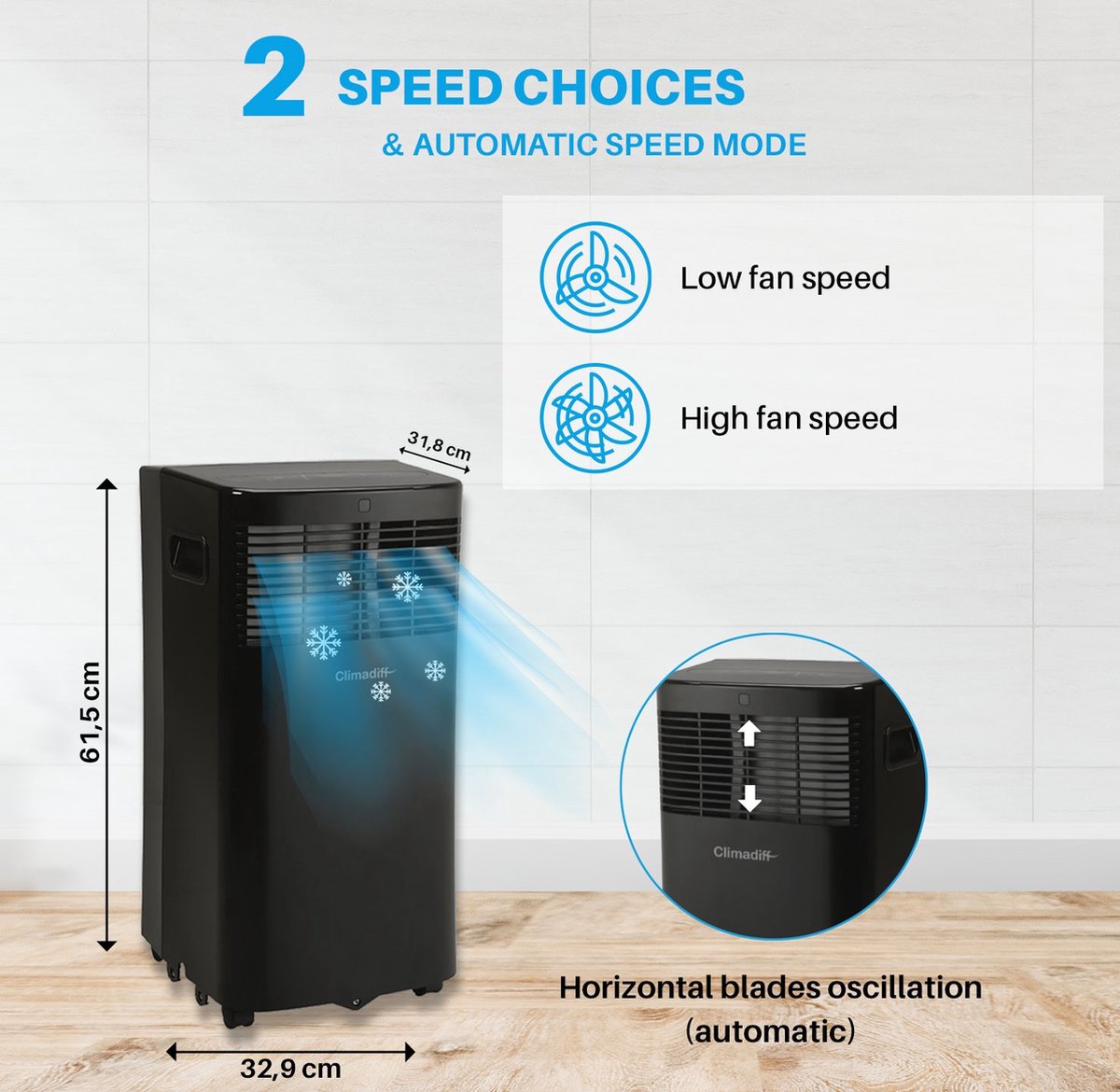 Afbeelding 3 van Climadiff CLIMA5K1 - Mobiele airconditioner - 10m2 - 5.000